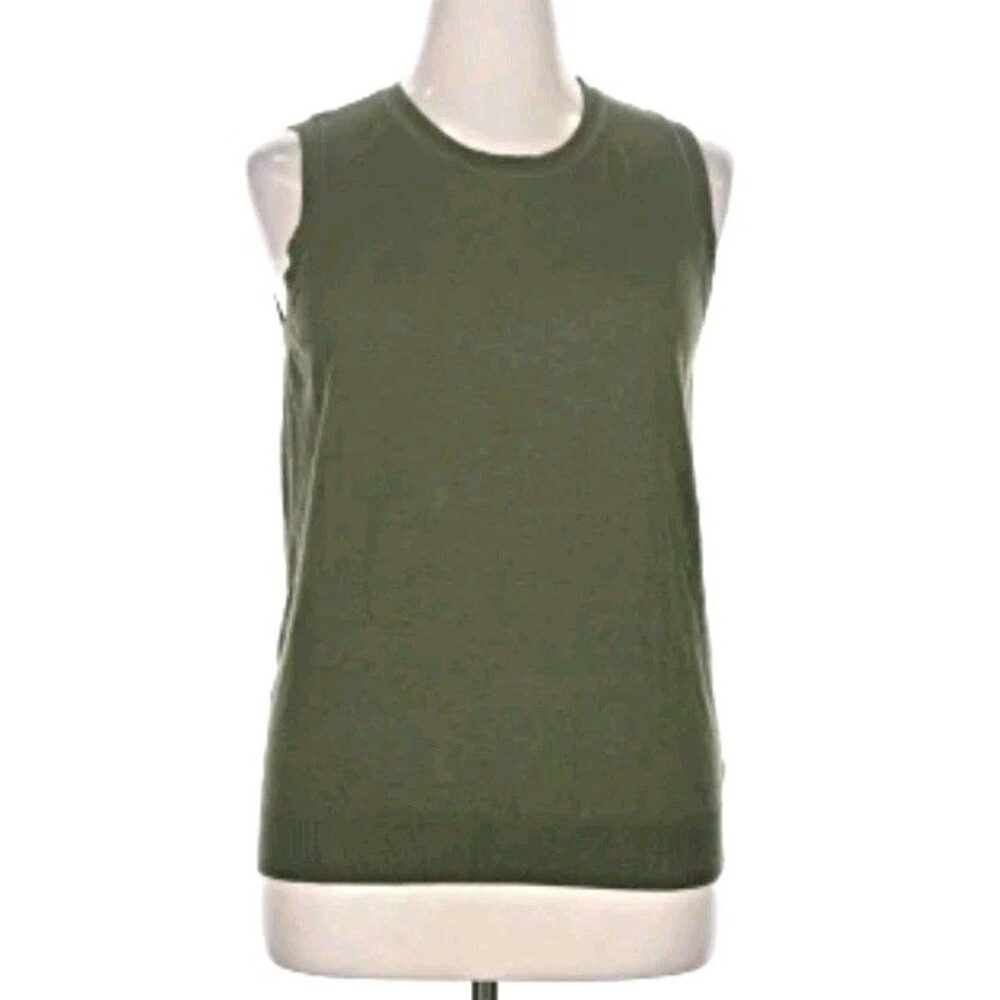 Cabi Women's Size Small Twofer Pullover Green Knit Sweater Tank Top